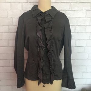 Miu Miu ruffle blouse 46 Grey italy small